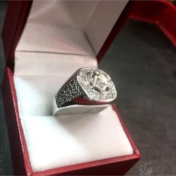 New Wide CZ Silver Mason Masonic Men Squar… - Picture 2 of 4